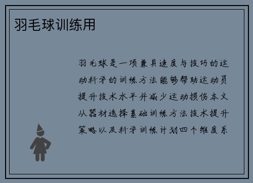羽毛球训练用