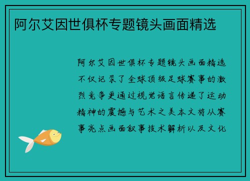 阿尔艾因世俱杯专题镜头画面精选